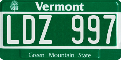 VT license plate LDZ997