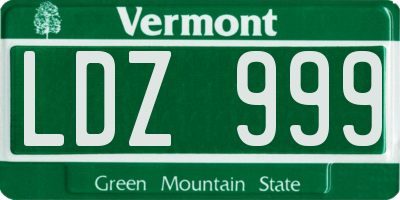 VT license plate LDZ999