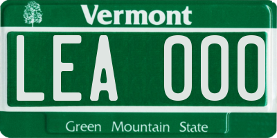 VT license plate LEA000