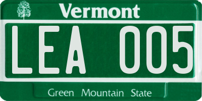 VT license plate LEA005