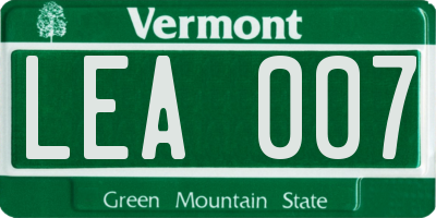 VT license plate LEA007