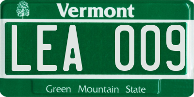 VT license plate LEA009