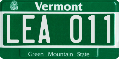 VT license plate LEA011
