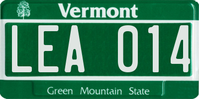 VT license plate LEA014