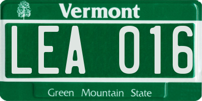 VT license plate LEA016