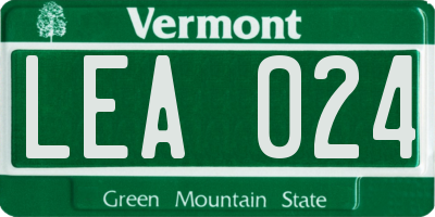 VT license plate LEA024
