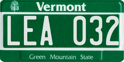 VT license plate LEA032