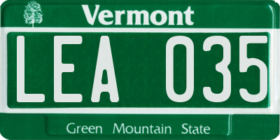 VT license plate LEA035