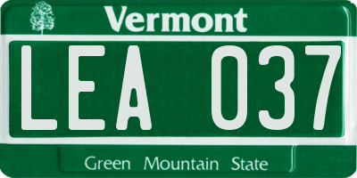 VT license plate LEA037
