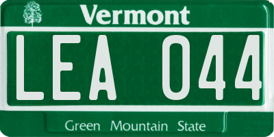 VT license plate LEA044