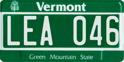 VT license plate LEA046