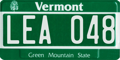 VT license plate LEA048
