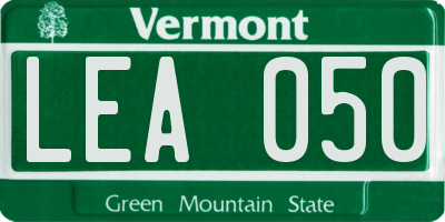 VT license plate LEA050