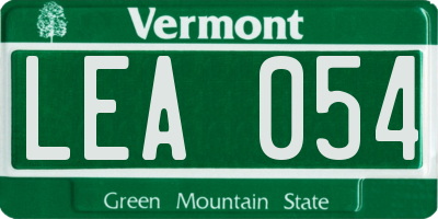 VT license plate LEA054