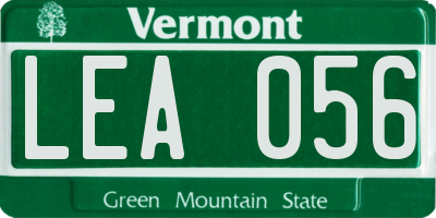 VT license plate LEA056