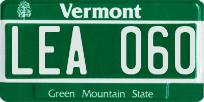 VT license plate LEA060