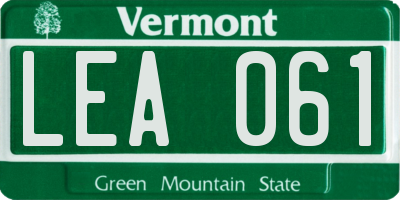 VT license plate LEA061