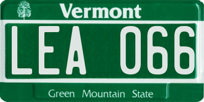 VT license plate LEA066