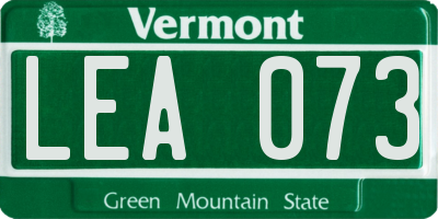 VT license plate LEA073