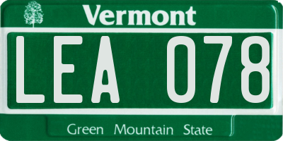 VT license plate LEA078
