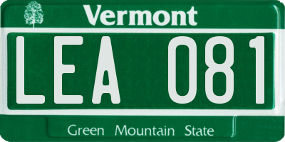 VT license plate LEA081