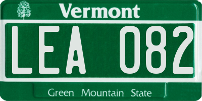 VT license plate LEA082