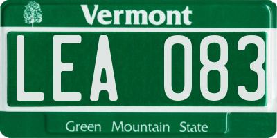 VT license plate LEA083
