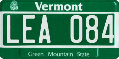 VT license plate LEA084