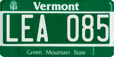 VT license plate LEA085