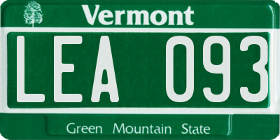 VT license plate LEA093