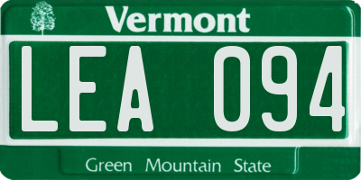 VT license plate LEA094