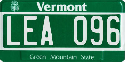 VT license plate LEA096