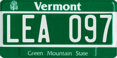 VT license plate LEA097