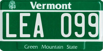 VT license plate LEA099