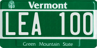 VT license plate LEA100