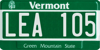 VT license plate LEA105