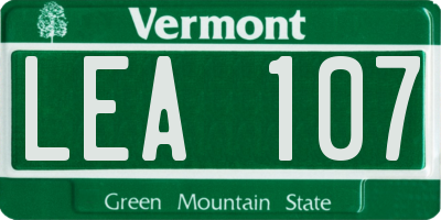 VT license plate LEA107