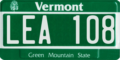 VT license plate LEA108