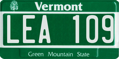 VT license plate LEA109