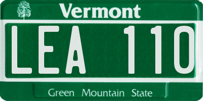 VT license plate LEA110
