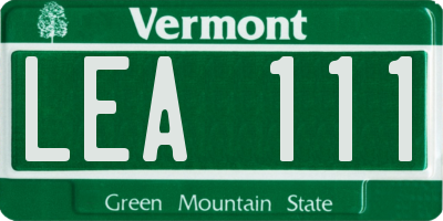 VT license plate LEA111