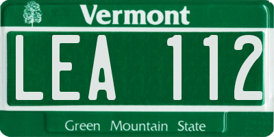 VT license plate LEA112