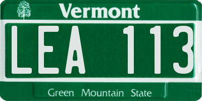VT license plate LEA113