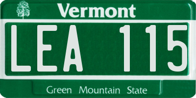 VT license plate LEA115