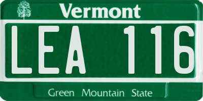 VT license plate LEA116
