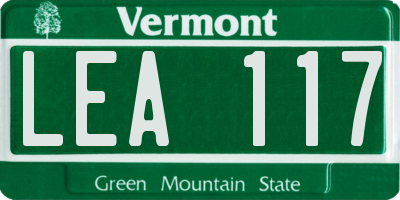 VT license plate LEA117