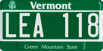 VT license plate LEA118