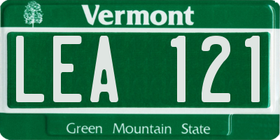 VT license plate LEA121