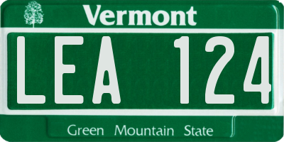 VT license plate LEA124