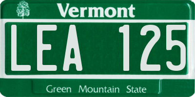 VT license plate LEA125
